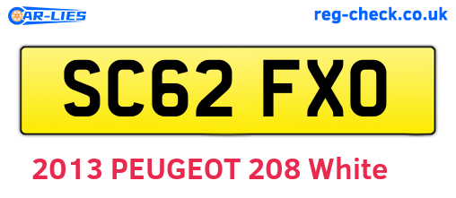 SC62FXO are the vehicle registration plates.