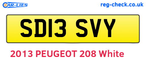 SD13SVY are the vehicle registration plates.