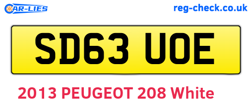 SD63UOE are the vehicle registration plates.