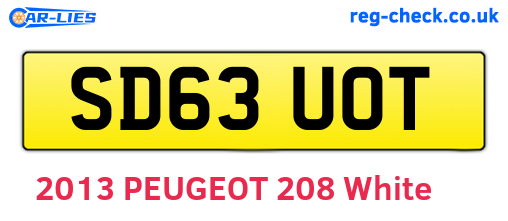 SD63UOT are the vehicle registration plates.