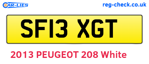 SF13XGT are the vehicle registration plates.