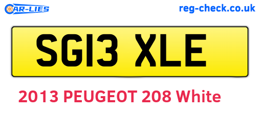 SG13XLE are the vehicle registration plates.
