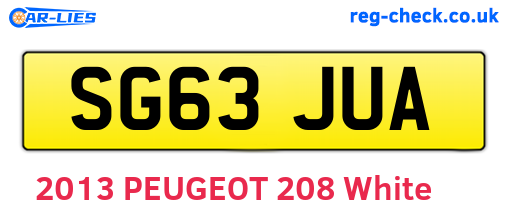 SG63JUA are the vehicle registration plates.