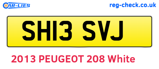 SH13SVJ are the vehicle registration plates.