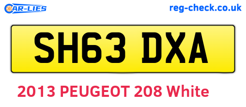 SH63DXA are the vehicle registration plates.