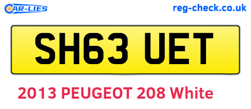 SH63UET are the vehicle registration plates.