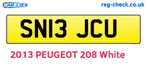 SN13JCU are the vehicle registration plates.