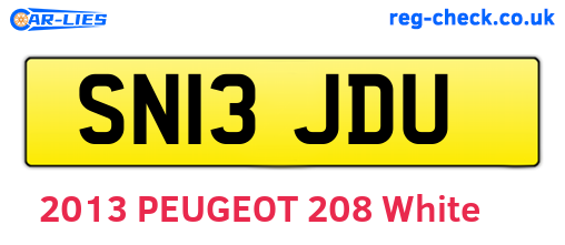 SN13JDU are the vehicle registration plates.