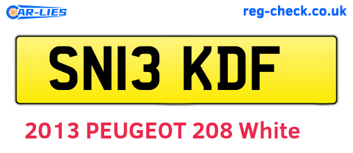SN13KDF are the vehicle registration plates.