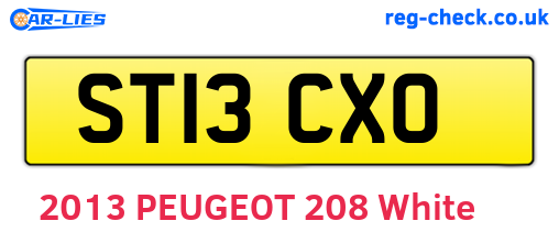ST13CXO are the vehicle registration plates.