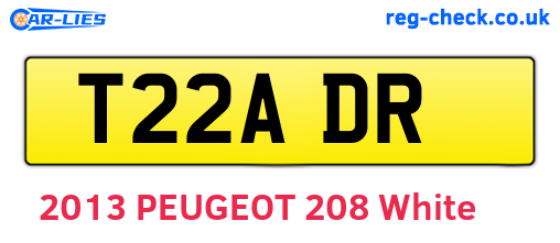 T22ADR are the vehicle registration plates.