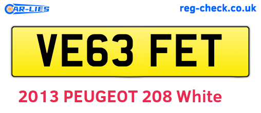 VE63FET are the vehicle registration plates.