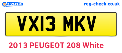 VX13MKV are the vehicle registration plates.