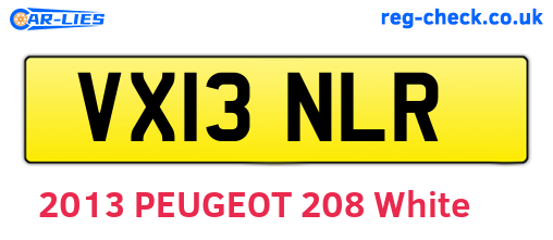 VX13NLR are the vehicle registration plates.