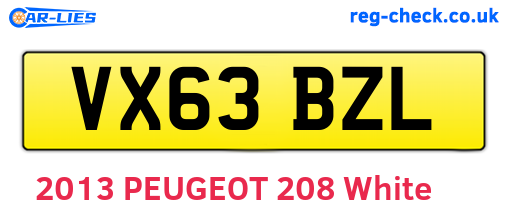 VX63BZL are the vehicle registration plates.