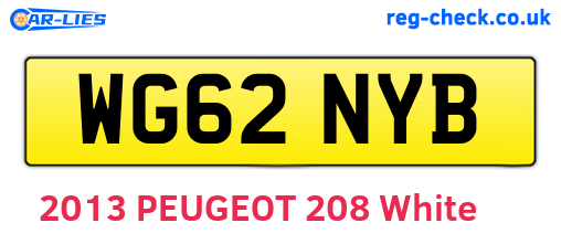 WG62NYB are the vehicle registration plates.