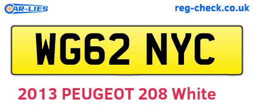 WG62NYC are the vehicle registration plates.