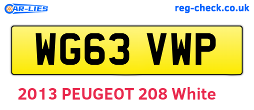 WG63VWP are the vehicle registration plates.
