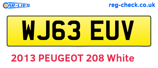 WJ63EUV are the vehicle registration plates.