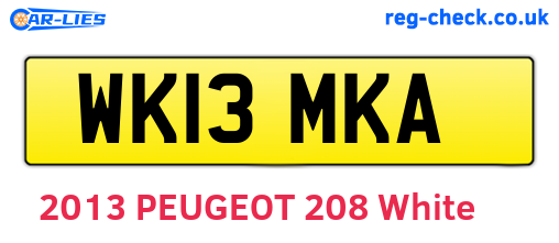 WK13MKA are the vehicle registration plates.