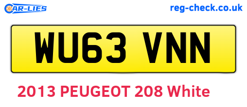 WU63VNN are the vehicle registration plates.