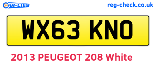 WX63KNO are the vehicle registration plates.