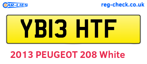 YB13HTF are the vehicle registration plates.
