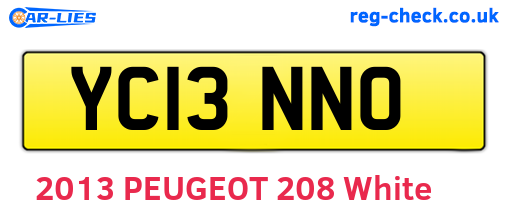 YC13NNO are the vehicle registration plates.