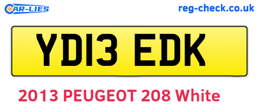 YD13EDK are the vehicle registration plates.