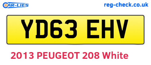 YD63EHV are the vehicle registration plates.