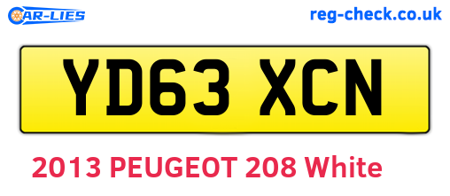 YD63XCN are the vehicle registration plates.