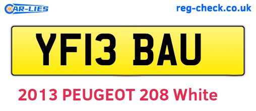 YF13BAU are the vehicle registration plates.