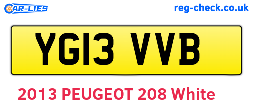YG13VVB are the vehicle registration plates.