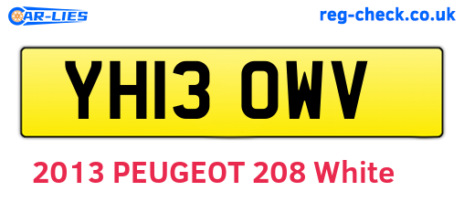 YH13OWV are the vehicle registration plates.
