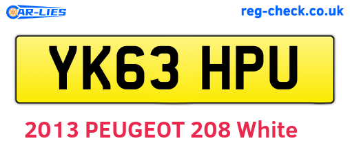 YK63HPU are the vehicle registration plates.