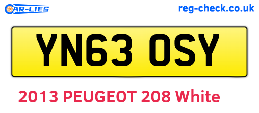 YN63OSY are the vehicle registration plates.