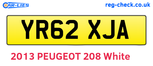 YR62XJA are the vehicle registration plates.