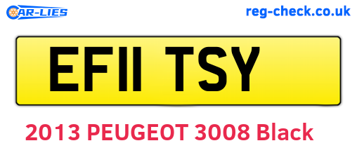 EF11TSY are the vehicle registration plates.
