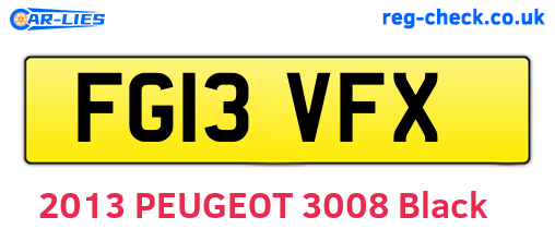 FG13VFX are the vehicle registration plates.