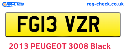 FG13VZR are the vehicle registration plates.