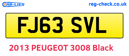 FJ63SVL are the vehicle registration plates.