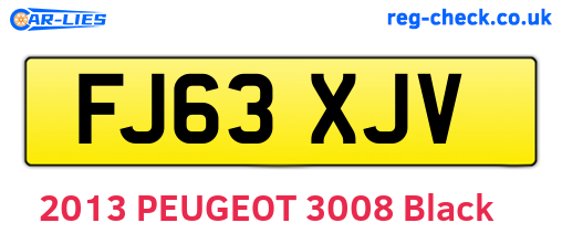 FJ63XJV are the vehicle registration plates.