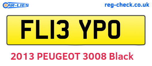 FL13YPO are the vehicle registration plates.