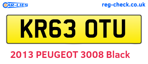 KR63OTU are the vehicle registration plates.