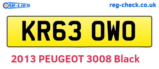 KR63OWO are the vehicle registration plates.