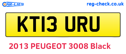 KT13URU are the vehicle registration plates.