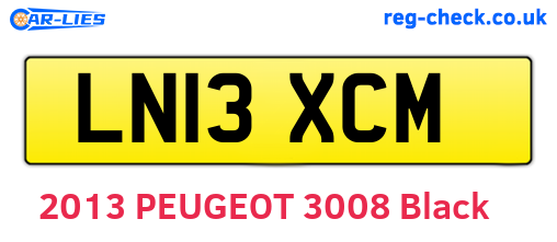 LN13XCM are the vehicle registration plates.
