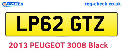 LP62GTZ are the vehicle registration plates.