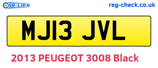 MJ13JVL are the vehicle registration plates.