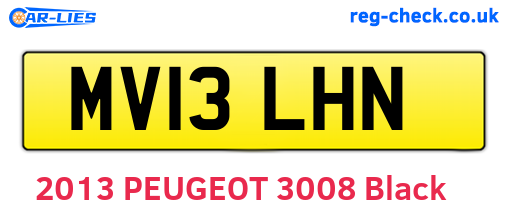 MV13LHN are the vehicle registration plates.